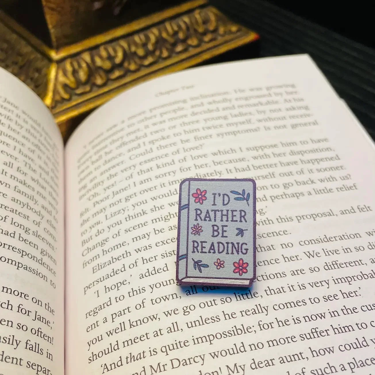 'I'd Rather Be Reading' Wooden Pin