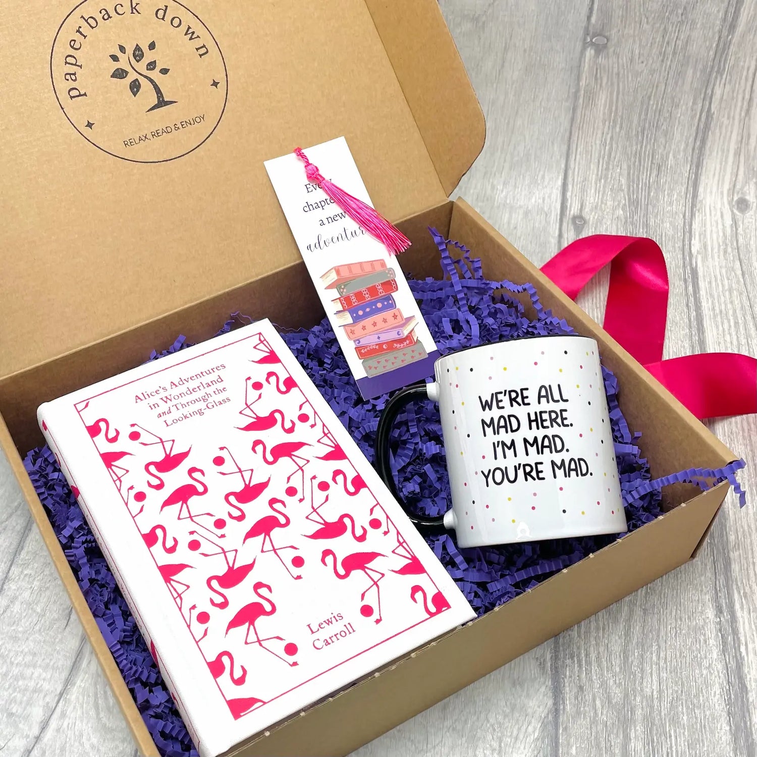 Gift Boxes for Book Lovers and Readers - Alice's Adventures in Wonderland book and mug gift set