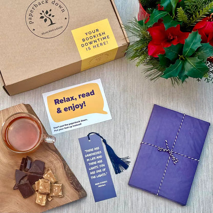 The Bookish Treat Box - the subscription box for book-lover containing a surprise book from your favourite genre and some delicious chocolate with an option to upgrade and include tea or hot chocolate