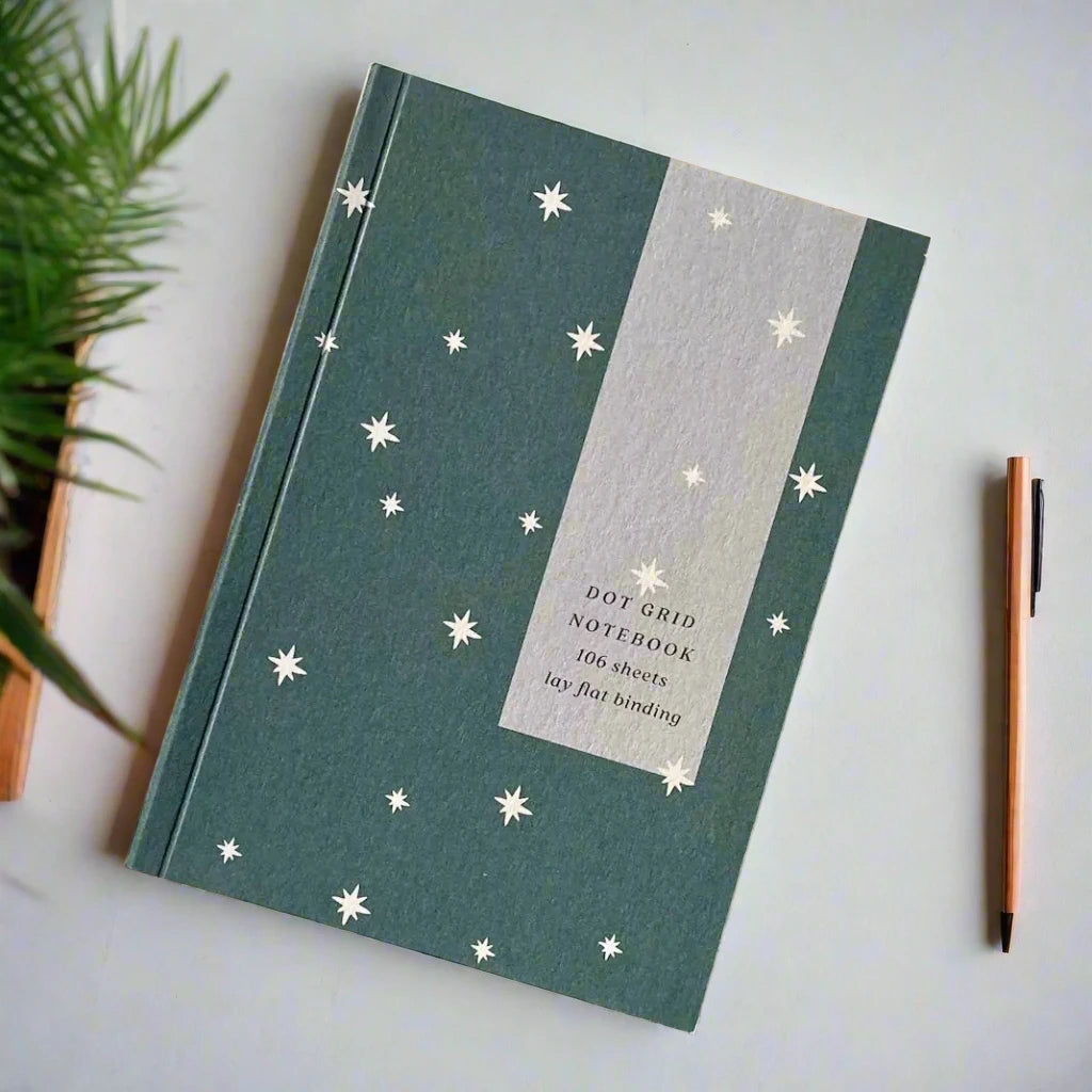 Teal Stars Notebook A6