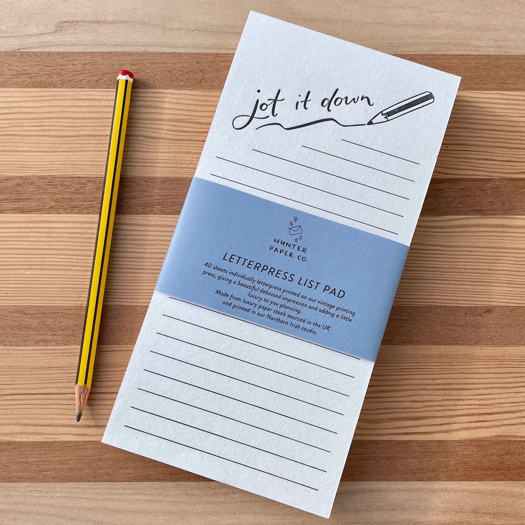 Hunter Paper Joy It Down Letterpress List pad