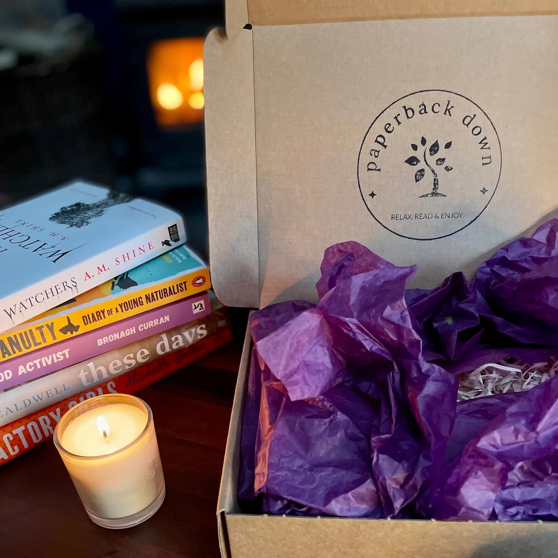 Book and candle gift box